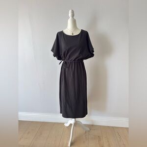 OAK + FORT Black Midi Dress